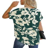 Frontwalk Women Short Loweve Loose Thiss Fashion Damies Summer ежедневни блузи върхове риза плаж флорален V-образен образ