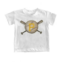 Младежта мъничка бяла тениска на питсбъргски пирати бейзболни кръстосани тениски