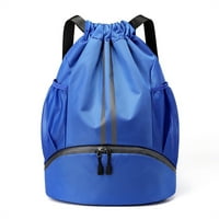 Чанта за фитнес зала, голяма спортна раница струни чанти за плуване за жени за жени, пътуване-роял синьо