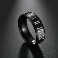 Пръстен пръстен луксозен бижута подарък от неръждаема стомана римски номер печат мъже за банда