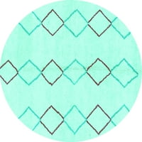Ahgly Company Indoor Round Oriental Turquoise Blue Modern Area Cugs, 5 'Round