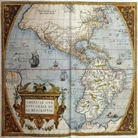 Карта на Америка от театър Орбис Терарум ПЕЧАТВАНЕ НА АВРАХАМ ОРТЕЛИУС