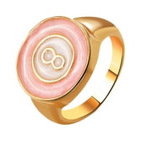 Yinguo European и American Creative Sweet Open Ring Регулируем трън розов пръстен с един размер