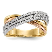 14k бяло жълто розово злато истински диамантен пръстен