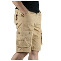 Hwmodou мъжки товарни панталони със солидни цветове гащеризон многопокети средна дължина пролет летни мъжки дрехи панталони за мъже