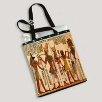 Египетски папирус с антични йероглифни платно чанта за многократна употреба на чанти за пазаруване на хранителни стоки Tote 14 16