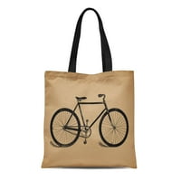 Платна тотална чанта велосипед реколта кафяв античен мотор ретро стара многократна чанта за многократна чанта за хранителни стоки за рамо на хранителни стоки