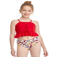 Комплект бикини от родител-дете Nokiwiqis, Camisole Camisole и Panty Panty Swimsuit костюм за ваканционен плаж за плуване