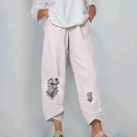 Caveitl Stretch Pants за жени, новите панталони на жените дизайн на ежедневни спортни гащи с широки крака панталони сиво, m