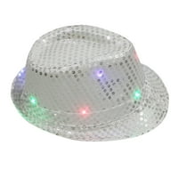 аксесоари мигащи светлини led цветни пайети унизирани рокли танци парти шапка бейзболни шапки бяло