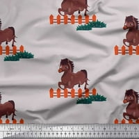Soimoi памучна фланелка Fabric Horse Kids Print Fabric от двор широк