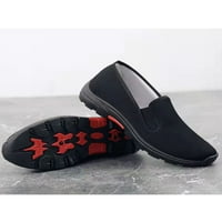 Welliumy Men's Flats Comfort Маратонки се приплъзвайте на ежедневни обувки работни мокасители, които шофират леки неплъзгащи се обувки за ходене Черно дъно 8