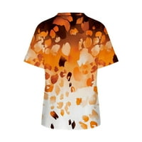 Fartey Summer Tshirts for Women Floral Print Късен ръкав ежедневни блузи просторни годни странични цепки хем v Врат ваканционни ризи ризи