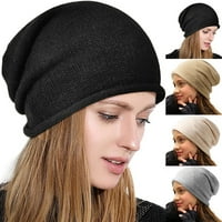 Rygai Winter Beanie Unise Enascy Curred Edge плетена дама шапка за ежедневно износване сиво