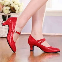 Средно високи токчета блясък танцови обувки жени бална зала латино танго румба танцови обувки