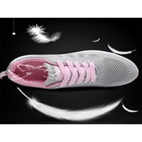 Дамски треньори дантела атлетични обувки Небрежни маратонки Леки ходещи обувки Жени спортни устойчиви сиво сиво розово 10
