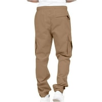 AOUJEA товарни панталони за мъже плюс размер плътно памук ежедневни множество джобове на открито фитнес панталони Панталони Панталони Редовно годни просвета