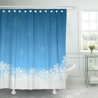 Снежинка абстрактна синя и бяла Коледа с боке празнуване на празника баня за баня завеса за душ