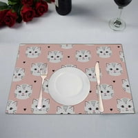 Пастелна праскова розова бяла котка модел кухня трапезарна маса постелки с размери, комплект от