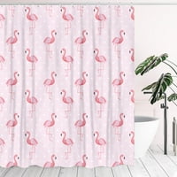 Фламинго дизайн душ завеса декор за баня модна водоустойчива кука завеса за баня фламинго, полиестер тъкан декоративна баня за баня