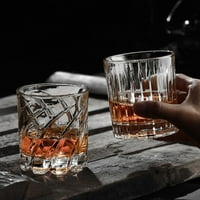 Asdomo Whiskey Glass Rotatable Tumbler 12oz Crystal Glass за шотландски коктейл ром коняк водка пиене на алкохол, скален бара за мъже