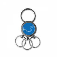Dancg 5-le персонал Blue Blue неръждаема стомана метална ключова верига пръстен за кола ключодържател ключодържател