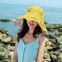 Lizyue Extra Extra Gare Brim Двоен слой Рибар шапка жени лято контраст цвят Color Sun Hat Fashion Accessories