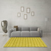 Ahgly Company Indoor Rectangle Abstract Yellow Contemporary Area Rugs, 3 '5'