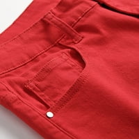 Uorcsa еластичен цип мода дълги еластизирани дънки на открито свободни ежедневни мъжки панталони червено