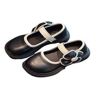Tenmi Kids Flats със затворени пръсти с плоска обувка Comfort Mary Jane Princess Ression Shoes Момиче пачуърк вълшебна лента черна 13 -литъчна деца