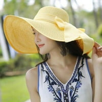 Umitay жени Големи краища слама шапка слънце Флопи широки шапки на ръба Нови сгъваеми плажни шапки на плажа