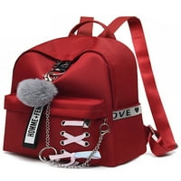 Sanviglor Women Backpack чанта чанта раница горна дръжка водоустойчива дневна анти кражба момичета голям капацитет мулти джобове oxford Zipper червено