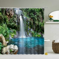 Горски водопад пейзаж душ завеси пейзаж 3d завеса за баня водоустойчив с куки декорация печат миещ екран