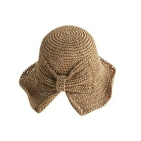 Дамски лятна слънчева шапка модна солидна шапка за жени светло кафяво