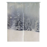 Коледна снежна ела дървета на вратата на вратата на вратата Начало Декор за окачване на завесата размер