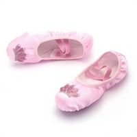 B91XZ маратонки за момичета Малко обувки Детски обувки Танцови обувки Топъл танцов балет Изпълнение на закрити обувки Йога танцови обувки розово, размери 1,5
