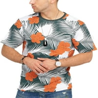 Авамо мъже с къс ръкав тениски върхове флорален принт ежедневен екипаж на врата Tee Pullover лятна хавайска празнична риза