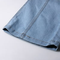 Wozhidaoke панталони за жени със средна талия дънкови дънки бродерия бутон за разтягане панталони дънки дънки за жени