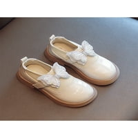 Мокалерите на Harsuny Girl Slip On Flats Bowknot Dress Shoes School ежедневно плюшени облицовани кожени обувки Униформени бежови 11.5C