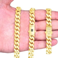 Нураголд 14K Жълто злато Royal Monaco Miami Cuban Link Chain Bracele