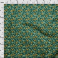 OneOone Organic Cotton Voile Leaves и Floral Artistic Print Fabric по двор широк