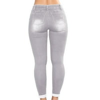 Funicet дънки дънкови панталони за женски клирънс женски случайни модни дънки панталони дупки дънки джобове дънки панталони