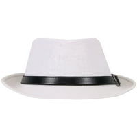 Панама стил Fedora Straw Sun Hat с кожен колан, Khaki SM