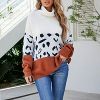 Пуловер Akiihool за жени облечени жени сладък летен есен райе лек есен кабел плетен дълъг ръкав къси пуловери