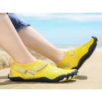 Удрящи унизилни водни обувки Дишащи плувни плажни обувки Бос аква чорапи летни маратонки леки апартаменти Бързи сухи анти-плъзгане жълто 2y