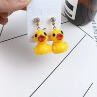 Eastjing двойка прекрасна жълта патица капка вика обица смешна патица уши Обеци Обеци Жени парти бижута подарък