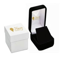 Macey Worldwide Jewelry 14k Yellow Gold Diamond Lovely Heart Обеци 1- CTW