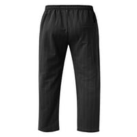 Капрез Менски панталони еластични панталони за талия на плажа панталон за панталони удобни дъна райета черен XL