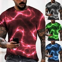 Мъже лято 3D новост Графичен къс ръкав спортен фитнес мускулна тениска отгоре