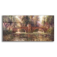Епично изкуство 'Willow Bridge' от Art Fronckowiak, акрилно стъклено стена изкуство, 24 x12
